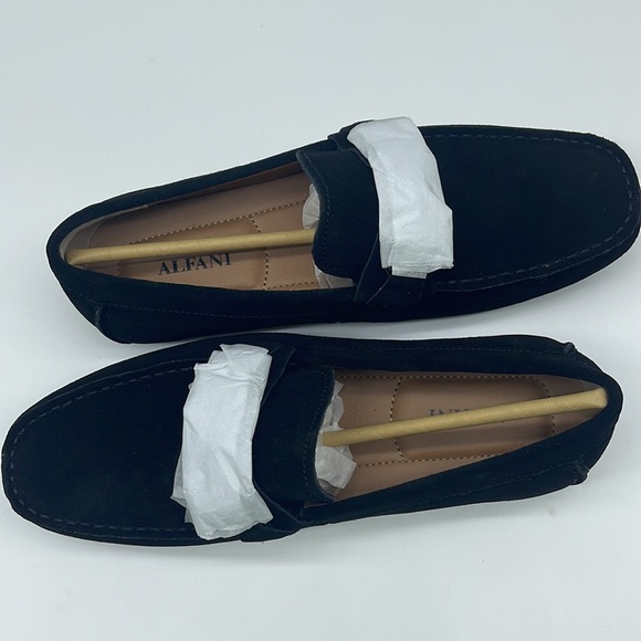 Alfani Womens James Leather Square Toe Loafers, Black 8/.5 w - Picture 12 of 16